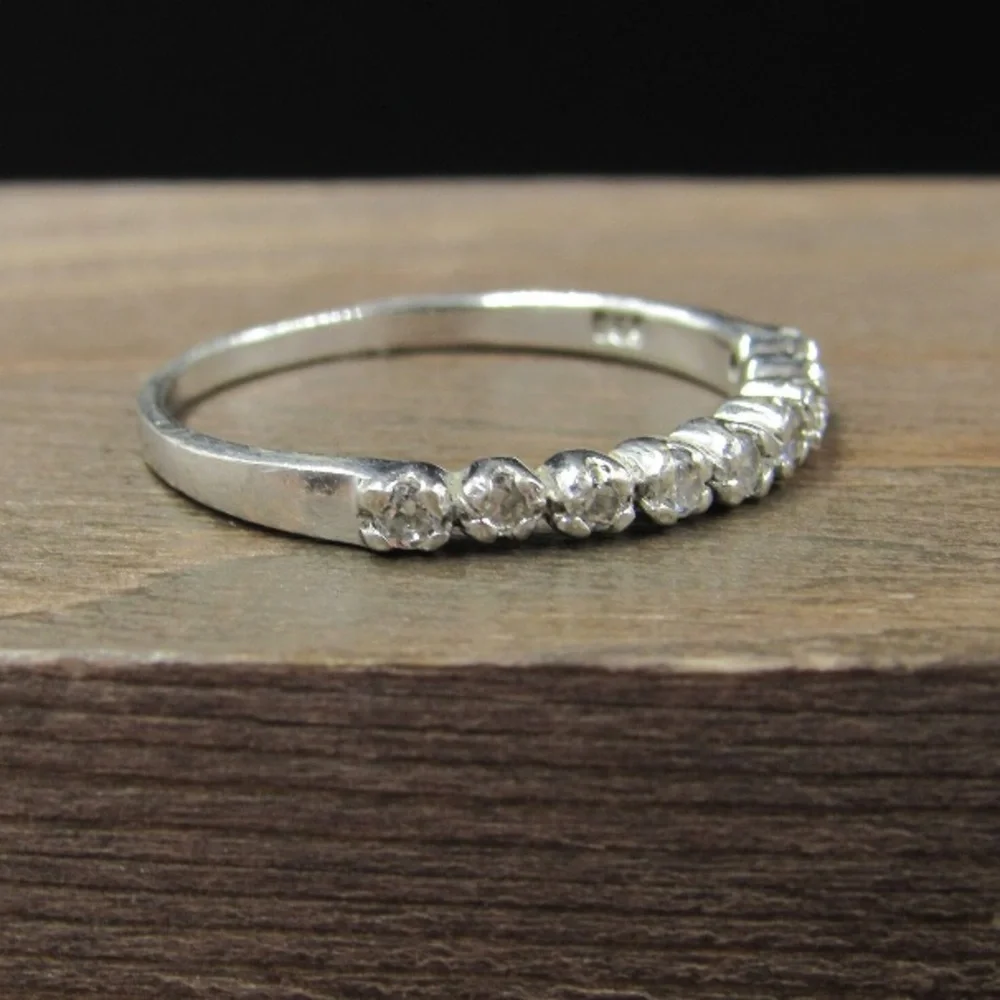 Size 6.75 sterling silver, dainty engagement ring, promise ring - Picture 2 of 4